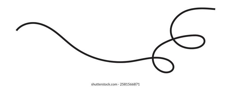 Squiggle Curly Line. Decorative Design Element. eps