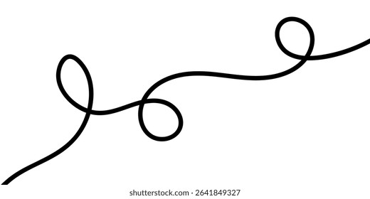 Squiggle Curly Line. Decorative Design Element. vector file illustration.