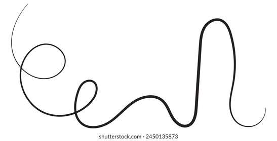 Squiggle Curly Line. vintage Vector elegant line. Decorative Design Element. vector file illustration. EPS 10