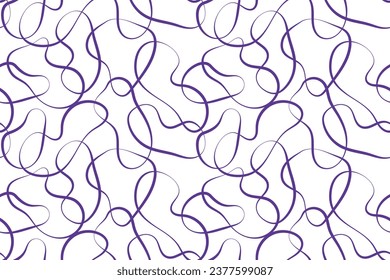 Squiggle cute naive seamless pattern. Creative dark blue scribble abstract style. Colored background illustration for celebration. Simple hand drawn wallpaper print.