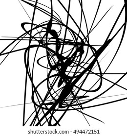 Squiggle dynamic lines. Curvy lines geometric monochrome illustration, art. Vector illustration.