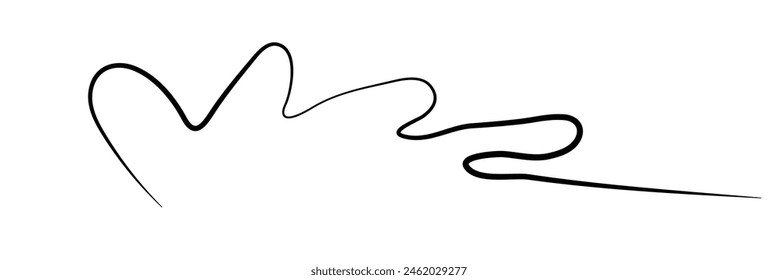 squiggle line design element. abstract squiggles in a psychedelic wiggle design. Flat vector illustration isolated on white background. Eps10.