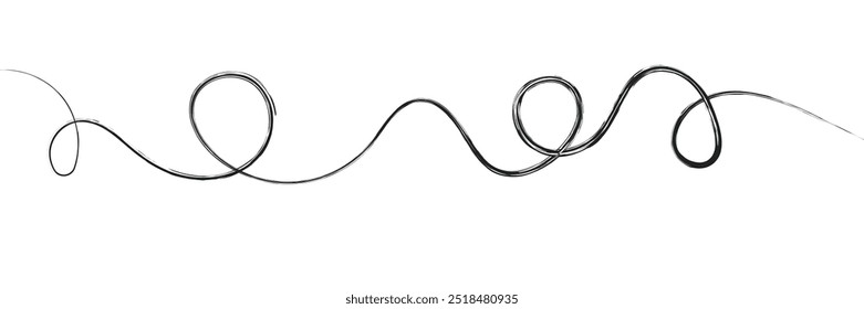 Squiggle line design element. Isolated on white background.Vector illustration.