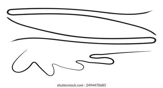 Squiggle line. Thin line wavy abstract vector background. Curve wave seamless pattern. Line art striped graphic template. Squiggle. Eps 10.