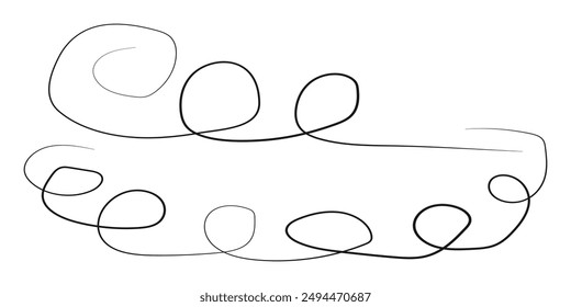 Squiggle line. Thin line wavy abstract vector background. Curve wave seamless pattern. Line art striped graphic template. Squiggle. Eps 10.