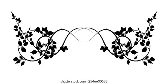 squiggle pattern roses weaving plants element. vector stock image