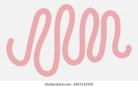 Squiggle shapes. Wavy and swirled brush strokes. Vector illustration