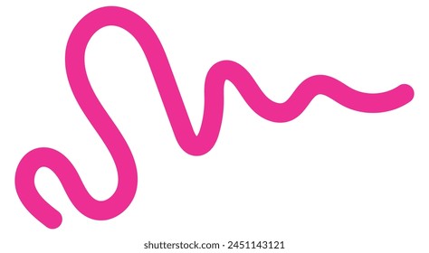 Squiggle shapes. Wavy and swirled brush strokes. Vector illustration
