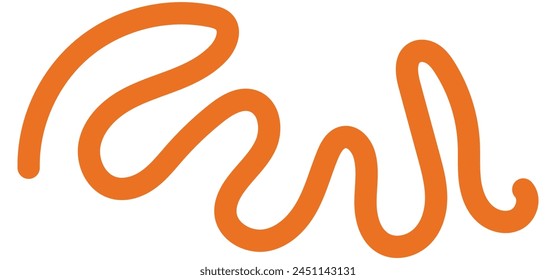 Squiggle shapes. Wavy and swirled brush strokes. Vector illustration