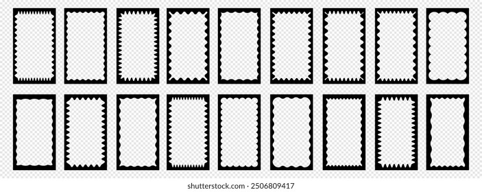 Squiggle stories frame vector set black color