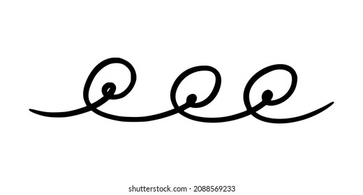 Squiggle and swirl line. Hand drawn calligraphic swirl. Vector illustration in doodle style