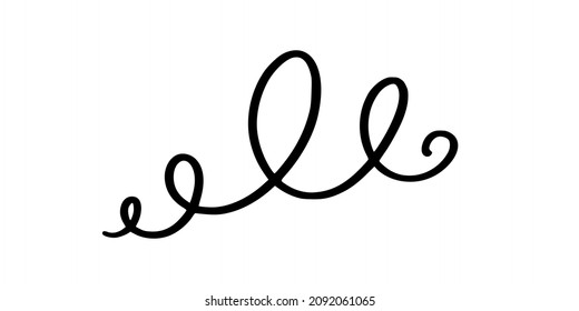 Squiggle and swirl line. Hand drawn calligraphic swirl. Vector illustration in doodle style