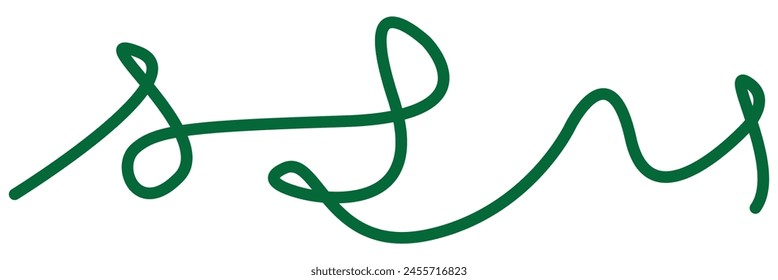 Squiggle and swirl line with a heart. Hand drawn calligraphic swirl. Vector illustration in doodle style