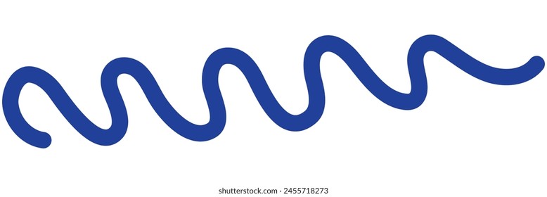 Squiggle and swirl line with a heart. Hand drawn calligraphic swirl. Vector illustration in doodle style