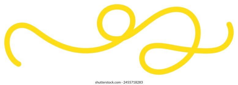 Squiggle and swirl line with a heart. Hand drawn calligraphic swirl. Vector illustration in doodle style