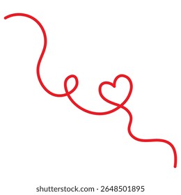 Squiggle and swirl line with a heart. Hand drawn calligraphic swirl. Vector illustration in doodle style 