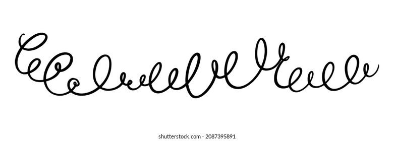 Schieben und schwenken Sie die Linien. Handgezeichnete kalligrafische Wirbel. Vektorgrafik im Doodstil