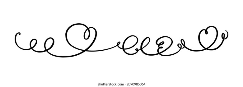 Squiggle and swirl lines. Set of hand drawn calligraphic swirls. Vector illustration in doodle style
