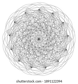 Squiggly random sketchy lines. Tangle lines. Wiggly, curvy knot design element