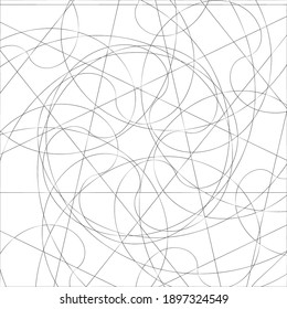 Squiggly random sketchy lines. Tangle lines. Wiggly, curvy knot design element