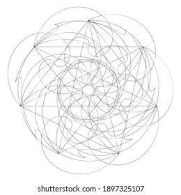 Squiggly random sketchy lines. Tangle lines. Wiggly, curvy knot design element