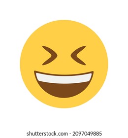 Squinting face smiling laughing emoji vector illustration