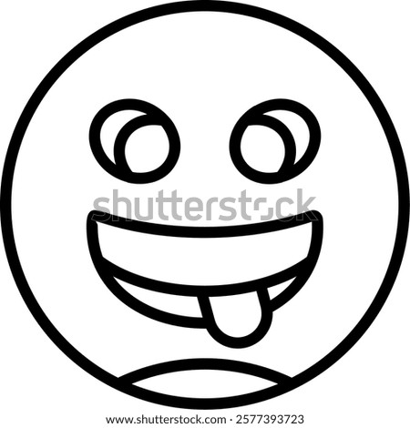 Squinting Face with Tongue Line Vector Icon Design