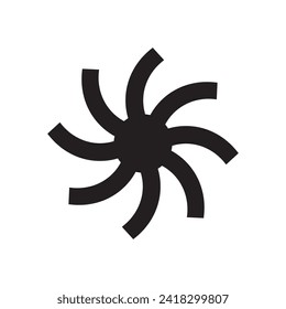 La esquina de la ardilla pinchó el icono negro del sol. Símbolo de sol hecho de cuadrados curvos. Aislado sobre un fondo blanco.