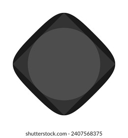 Squircle square circle grey shape icon. A trio of overlapping geometric shapes. Isolated on a white background.