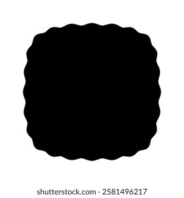 Squircle or square with rounded borders shape. Simple geometric curvy form isolated on white background. Blank tag or box template with empty space. Vector graphic illustration.