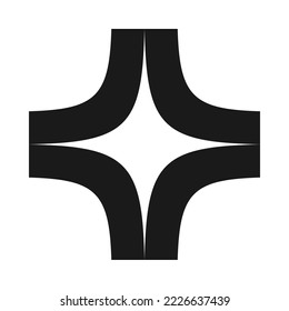 Squircle stroke rounded corner star icon. A geometric shape made from four round corners. Isolated on a white background.