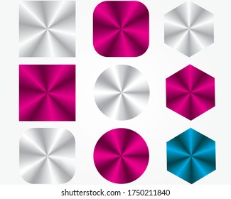 diseño metálico de escudos y vectores redondos