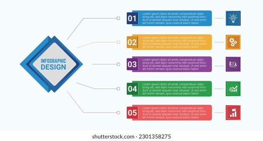 Squire tree steps business infographics design can be used for presentations, banner, flow chart, info graph, diagram, annual report, web design. Business concept with 5 options, steps or processes