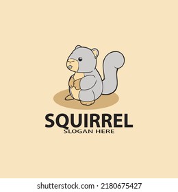 squirel cute animal logo vector
