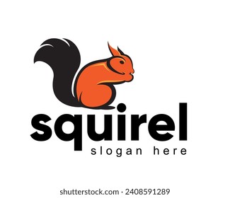 squirel full color logo design template