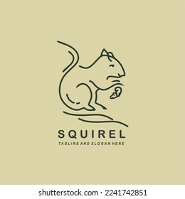 squirel simple illustration monoline logo