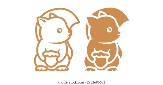 Squirell Logo Vector Icon Symbol Template. Squirell Vector Illustration