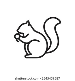 Squirrel and acorn icon on white background