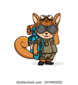 squirrel adventure vector character mascot design template