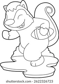 Squirrel American Football Animal Vector Graphic Art Illustration
