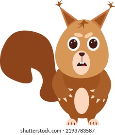 Squirrel angry, illustration, vector on a white background.