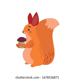 Squirrel animal. The character. Vector illustration.