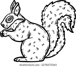 Squirrel Animal Coloring Page for Adult