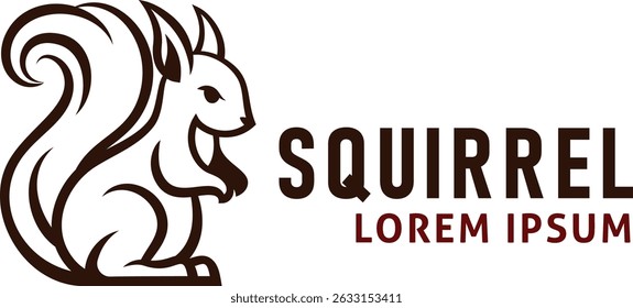 A squirrel animal design icon mascot illustration design concept