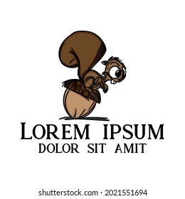 squirrel animal design logo vector