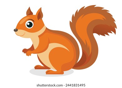 Squirrel Animal flat vector illustration on white background