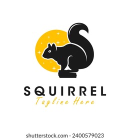 squirrel animal illustration logo design