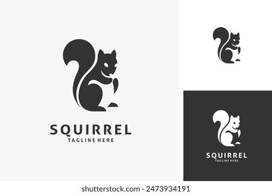 Squirrel animal logo design illustration