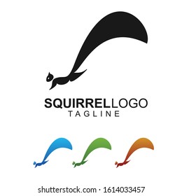 Squirrel animal logo vector silhouette.
Forest icon