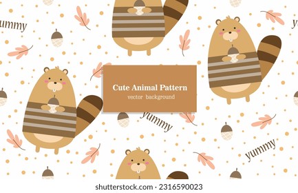 Squirrel animal seamless pattern background